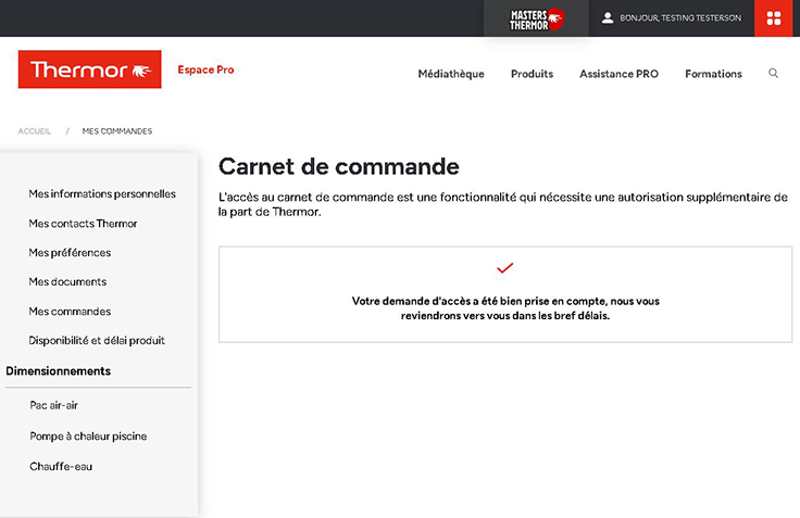 Capture du site Thermor pro