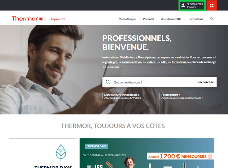 Capture du site Thermor pro