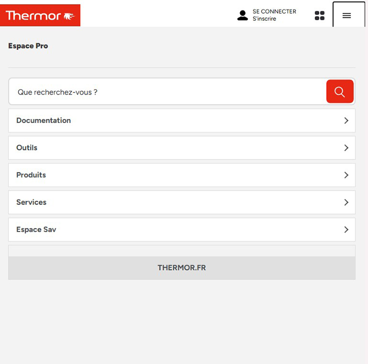 Capture du site Thermor pro