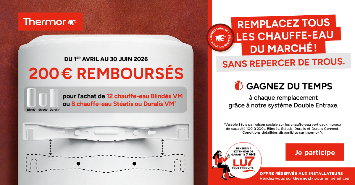 Bannière promo remplacez tous les chauffe-eau du marché ! sans repercer de trous