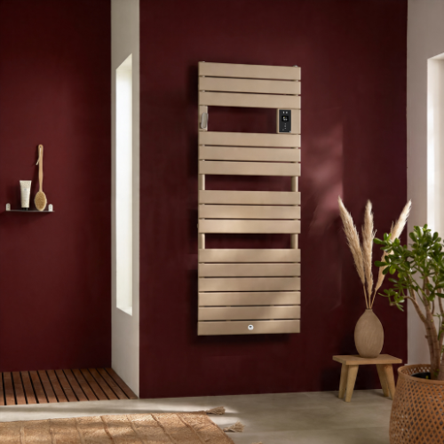 S&egrave;che-serviette Riviera 2 beige dans une salle-de-bain