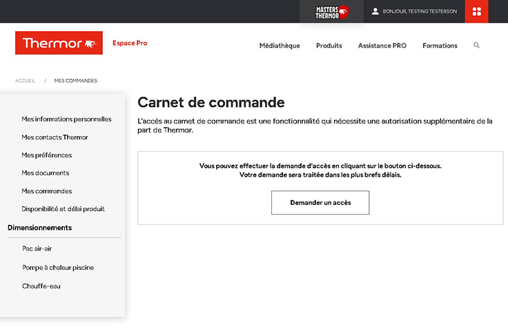 Capture du site Thermor pro