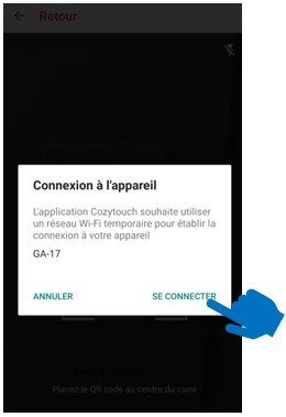 Ecran de l'application mobile Cozytouch