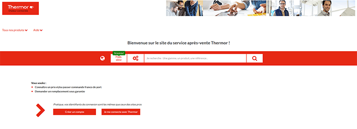 Capture du site Thermor pro