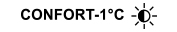 Pictogramme confort -1&deg;C demi soleil