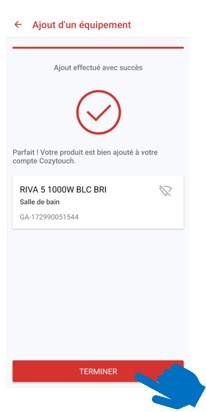 Ecran de l'application mobile Cozytouch