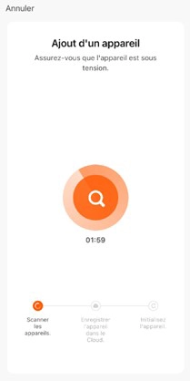 Ecran de l'application mobile Intelligent Air - Ajout d'un appareil