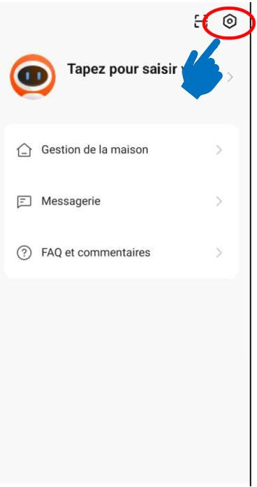 Ecran de l'application mobile Intelligent Air - Param&egrave;tres