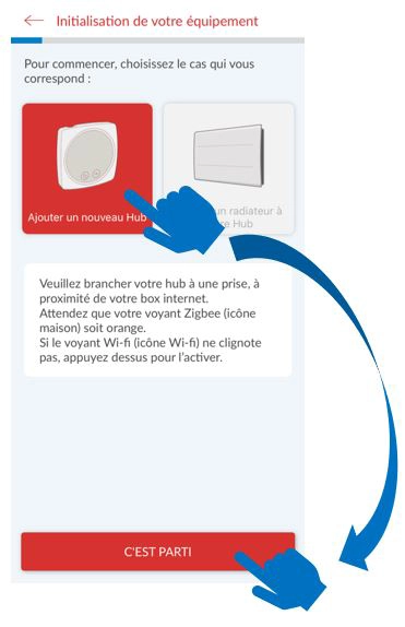 Ecran de l'application mobile Cozytouch - Ajouter un hub