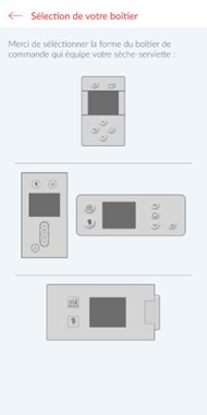 Ecran de l'application mobile Cozytouch - Boitiers de s&egrave;ches-serviettes