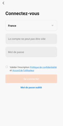 Ecran de l'application mobile Intelligent Air - Identifiant