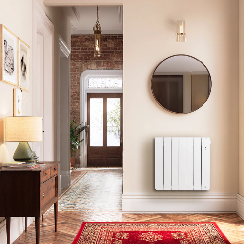 Radiateur Bilbao 4 blanc dans une entr&eacute;e