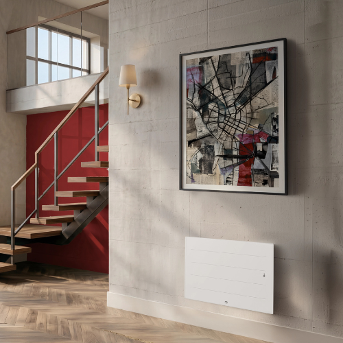 Radiateur chaleur douce Ovation 3 blanc dans un salon