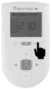 Boitier de commande de s&egrave;che-serviettes &eacute;lectrique - appuyer sur le bouton menu