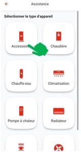 Ecran de l'application mobile Cozytouch - S&eacute;lectionner un appareil