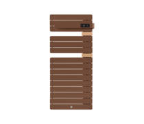 Radiateur sèche-serviettes - Allure 3 mat à droite, électrique sans soufflerie, 0500W , brun terracotta et chêne
