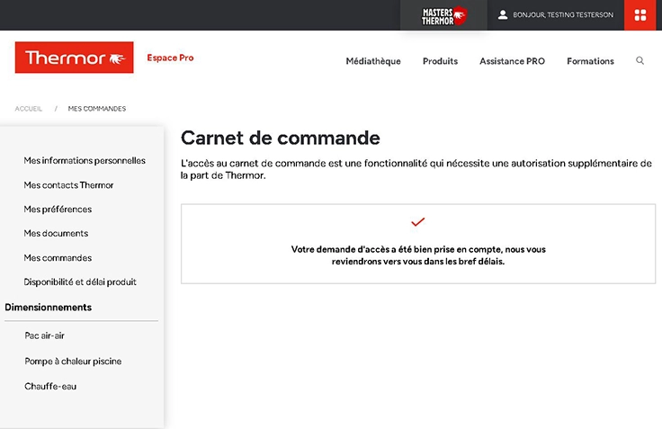 Capture du site Thermor pro