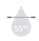 Goutte d'eau 55&deg;C grise avec une barre