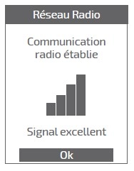 Interface de la pompe &agrave; chaleur air/eau - r&eacute;seau radio / communication &eacute;tablie / signal excellent /ok