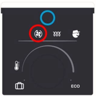 Interface de chauffe-eau - pictogramme ventilation entour&eacute;