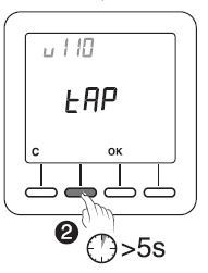 Sch&eacute;ma du thermostat d'ambiance Moza&iuml;k - u110 / tap / appuyer sur le deuxi&egrave;me bouton