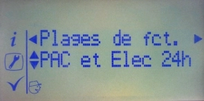 Ecran de chauffe-eau - Plages de fct / PAC et Elec 24h