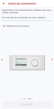 Ecran de l'application mobile Cozytouch - avant de commencer / 4 s&eacute;lectionnez connexion