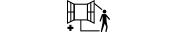 Pictogramme maison, fen&ecirc;tre ouverte et personne