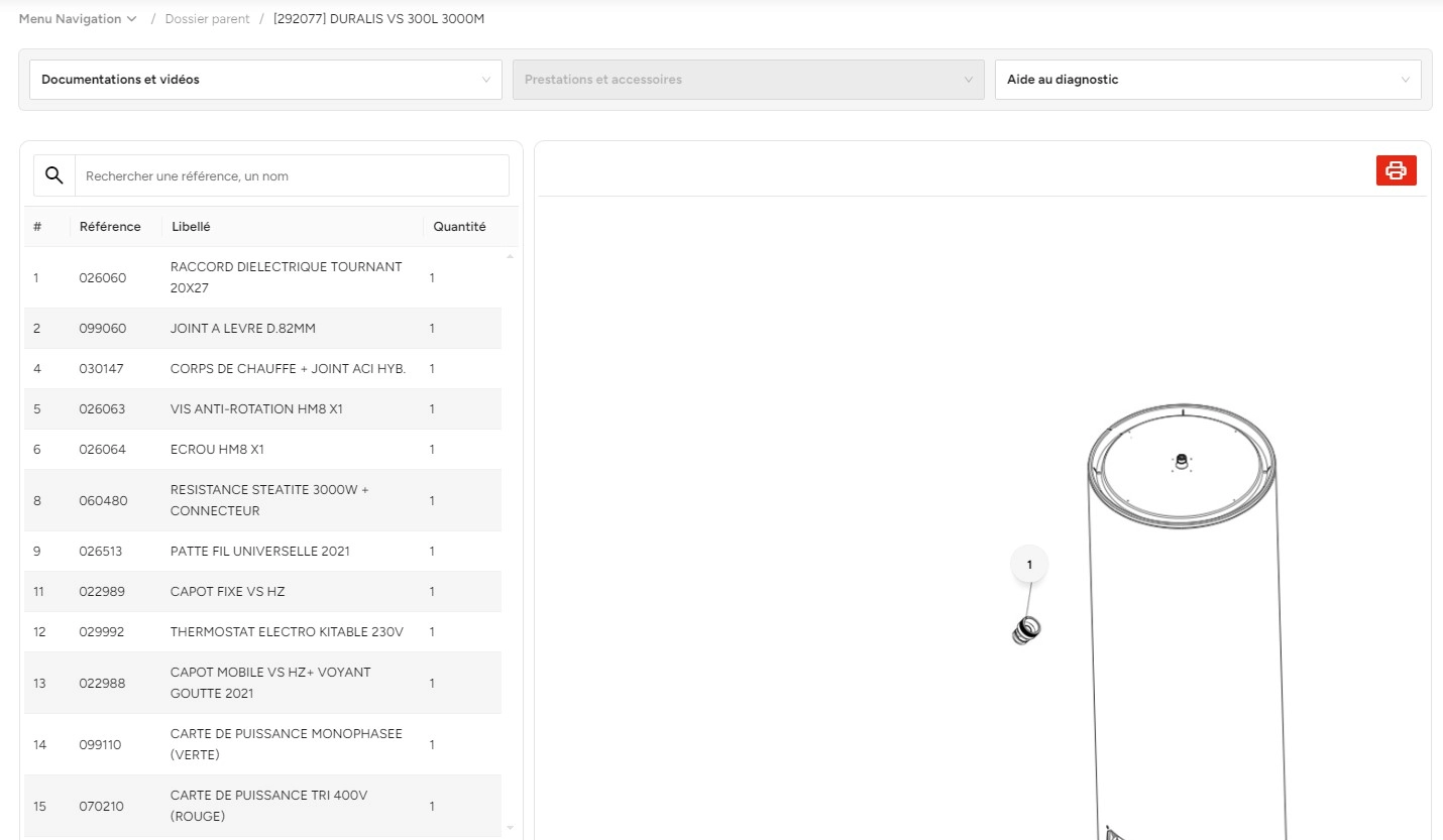 Site SAV - page produit