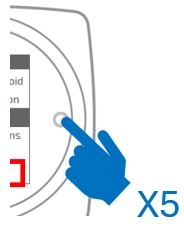 Thermostat d'ambiance Aur&eacute;a - appuyer 5 fois sur le bouton de droite