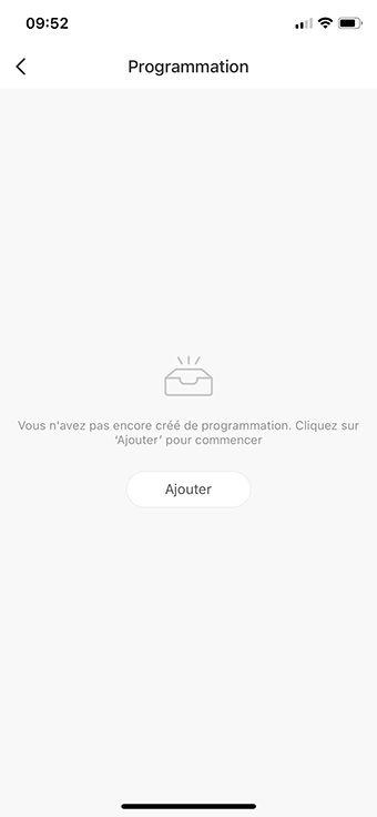 Ecran de l'application mobile Intelligent Air