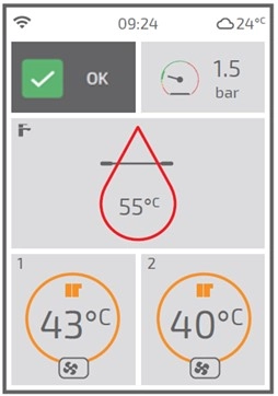 Interface de la pompe &agrave; chaleur air/eau Aur&eacute;a