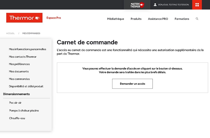 Capture du site Thermor pro