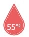 Goutte d'eau 55&deg;C rouge
