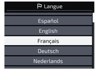 Interface de radiateur &eacute;lectrique - Langue / espa&ntilde;ol / english / fran&ccedil;ais / deutsch / nederlands