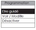 Interface de s&egrave;che-serviettes - Programmation / &ecirc;tre guid&eacute; / voir/modifier / d&eacute;sactiver