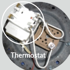 Thermostat au dessus de la molette