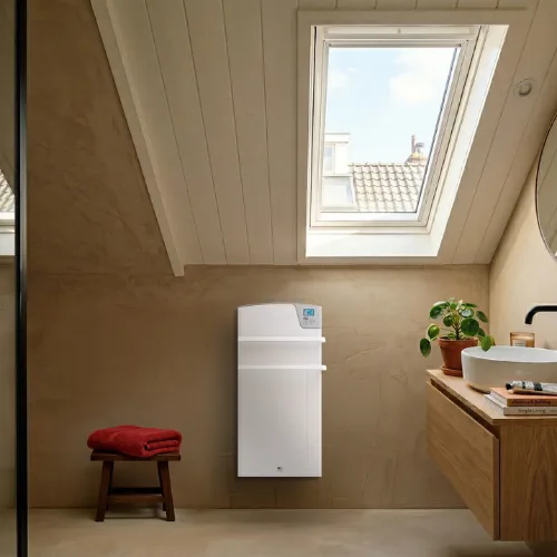 S&egrave;che-serviette Majorque blanc dans une salle-de-bain
