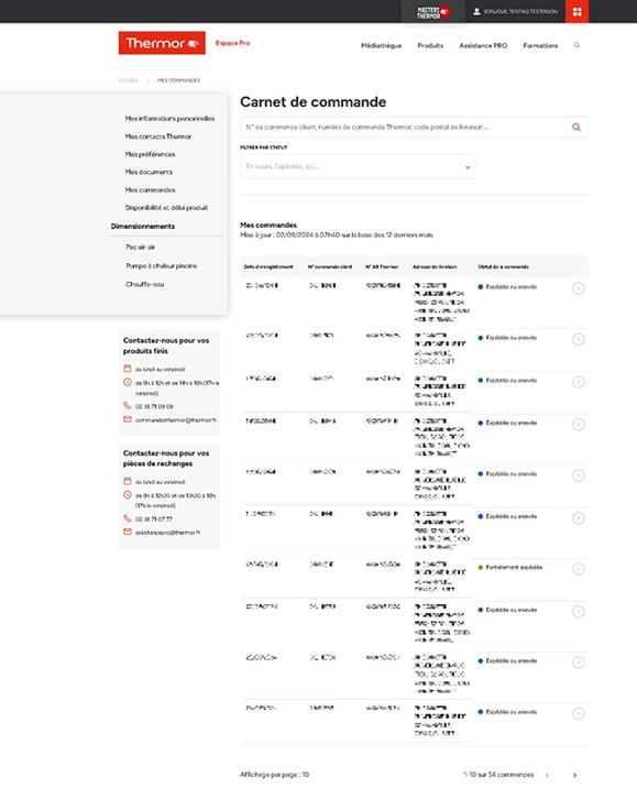 Capture du site Thermor pro