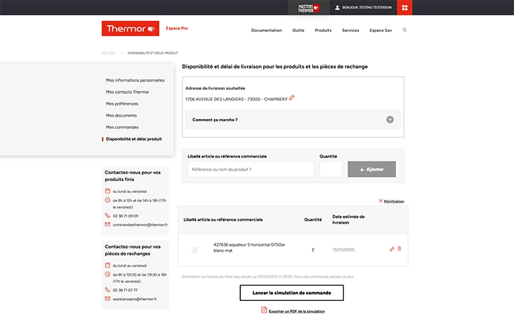 Capture du site Thermor pro