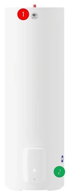un chauffe-eau &eacute;lectrique vertical stable