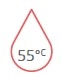Goutte d'eau 55&deg;C contour rouge