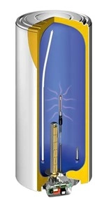 Vue en coupe d'un chauffe-eau &eacute;lectrique