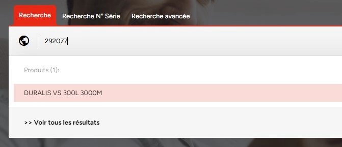 Site SAV - Moteur de recherche