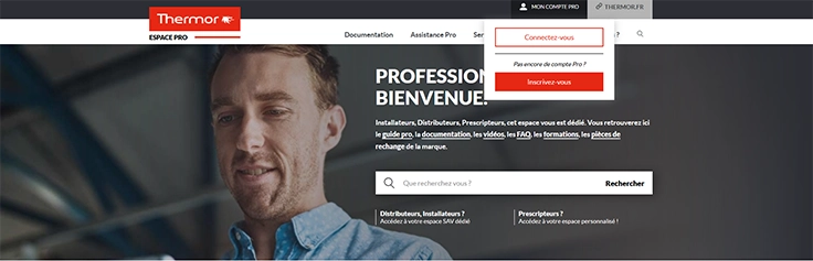 Capture du site Thermor pro